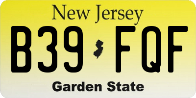 NJ license plate B39FQF