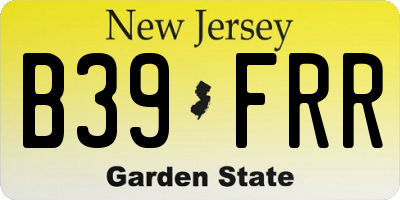NJ license plate B39FRR
