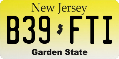 NJ license plate B39FTI