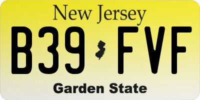 NJ license plate B39FVF