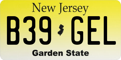 NJ license plate B39GEL