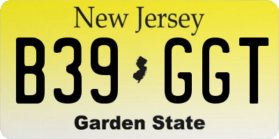 NJ license plate B39GGT