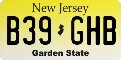 NJ license plate B39GHB
