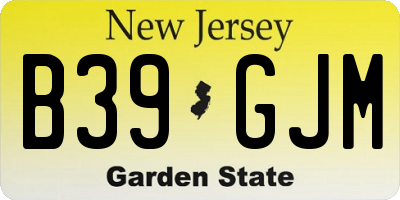 NJ license plate B39GJM