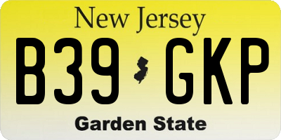 NJ license plate B39GKP