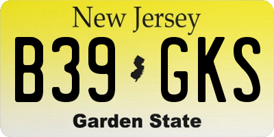 NJ license plate B39GKS