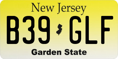 NJ license plate B39GLF