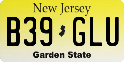 NJ license plate B39GLU