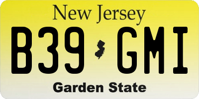 NJ license plate B39GMI