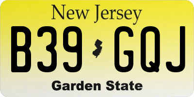 NJ license plate B39GQJ
