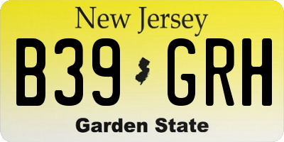 NJ license plate B39GRH