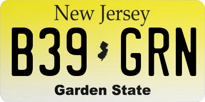 NJ license plate B39GRN