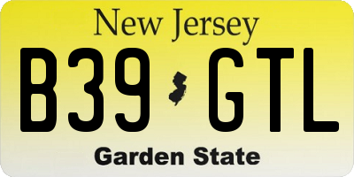 NJ license plate B39GTL