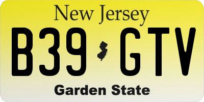 NJ license plate B39GTV