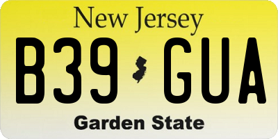 NJ license plate B39GUA