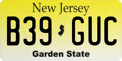 NJ license plate B39GUC