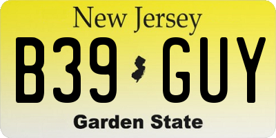 NJ license plate B39GUY