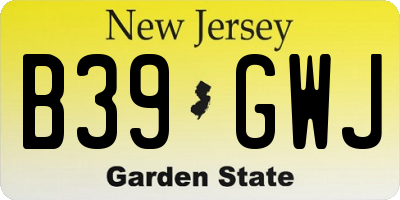 NJ license plate B39GWJ