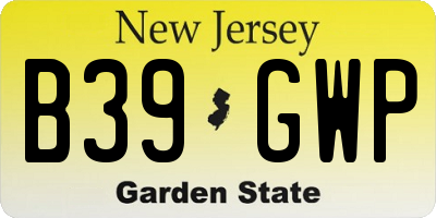 NJ license plate B39GWP