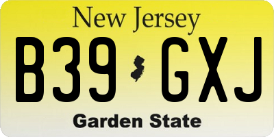 NJ license plate B39GXJ