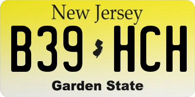 NJ license plate B39HCH
