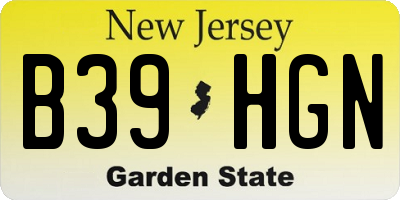 NJ license plate B39HGN