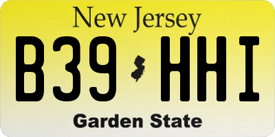 NJ license plate B39HHI