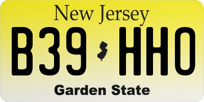 NJ license plate B39HHO