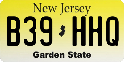 NJ license plate B39HHQ