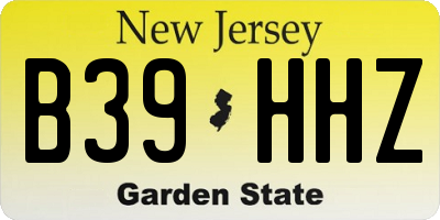 NJ license plate B39HHZ