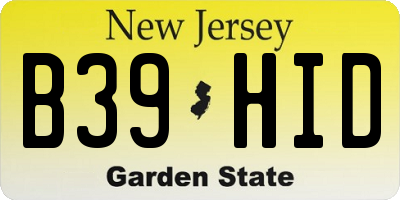 NJ license plate B39HID