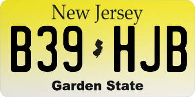 NJ license plate B39HJB