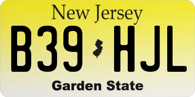 NJ license plate B39HJL