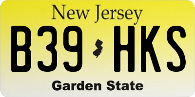 NJ license plate B39HKS