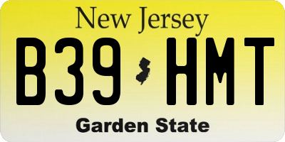 NJ license plate B39HMT