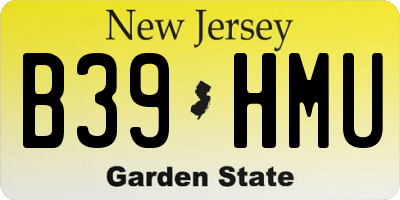 NJ license plate B39HMU