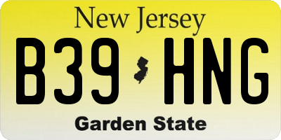 NJ license plate B39HNG