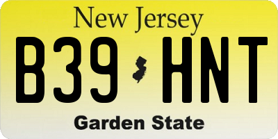 NJ license plate B39HNT