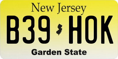 NJ license plate B39HOK