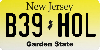 NJ license plate B39HOL