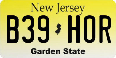 NJ license plate B39HOR