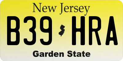 NJ license plate B39HRA