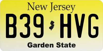 NJ license plate B39HVG