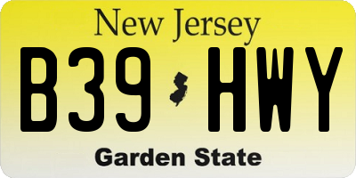 NJ license plate B39HWY
