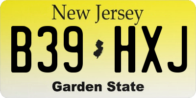 NJ license plate B39HXJ