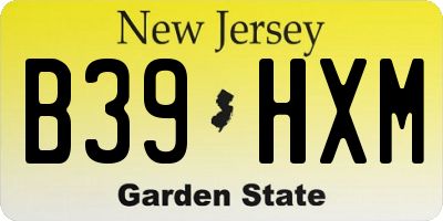 NJ license plate B39HXM