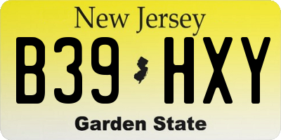 NJ license plate B39HXY