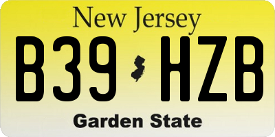 NJ license plate B39HZB