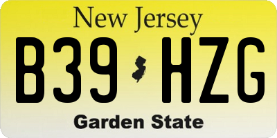 NJ license plate B39HZG