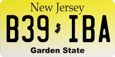 NJ license plate B39IBA